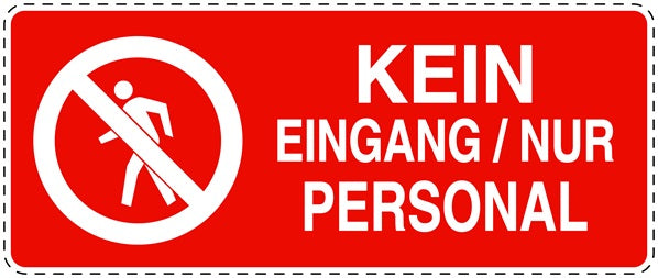 Zutritt verboten Aufkleber "Kein Eingang / Nur Personal" LO-SI5000-14