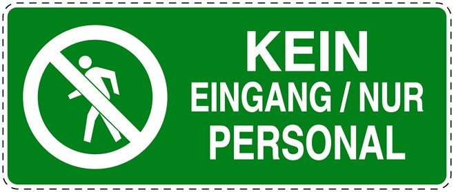 Zutritt verboten Aufkleber "Kein Eingang / Nur Personal" LO-SI5000-67