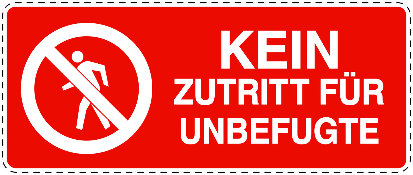 Zutritt verboten Aufkleber "Kein Zutritt für Unbefugte" LO-SI5020-14