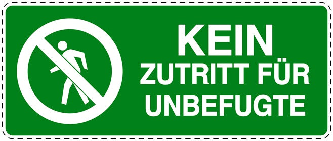 Zutritt verboten Aufkleber "Kein Zutritt für Unbefugte" LO-SI5020-67