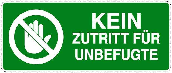 Zutritt verboten Aufkleber "Kein Zutritt für Unbefugte" LO-SI5030-67