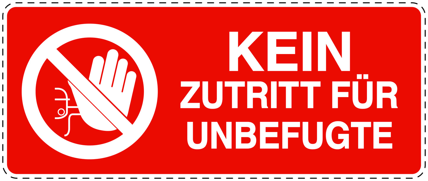 Zutritt verboten Aufkleber "Kein Zutritt für Unbefugte" LO-SI5040-14