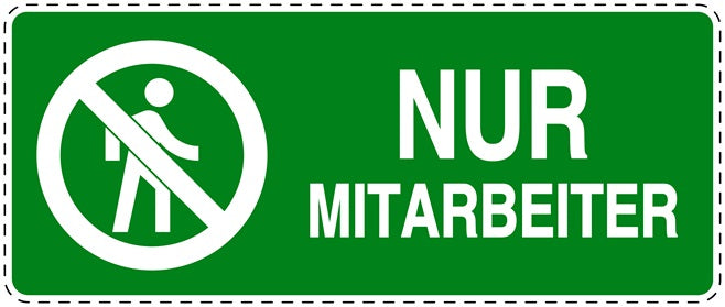 Zutritt verboten Aufkleber "Nur Mitarbeiter" LO-SI5050-67