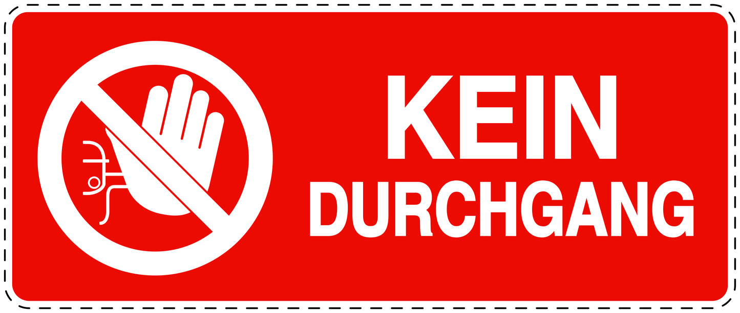 Zutritt verboten Aufkleber "Kein Durchgang" LO-SI5070-14