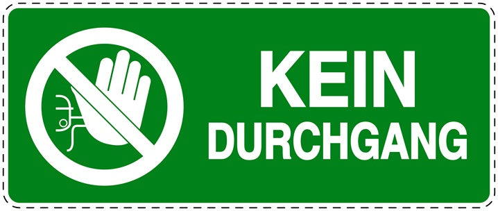 Zutritt verboten Aufkleber "Kein Durchgang" LO-SI5070-67