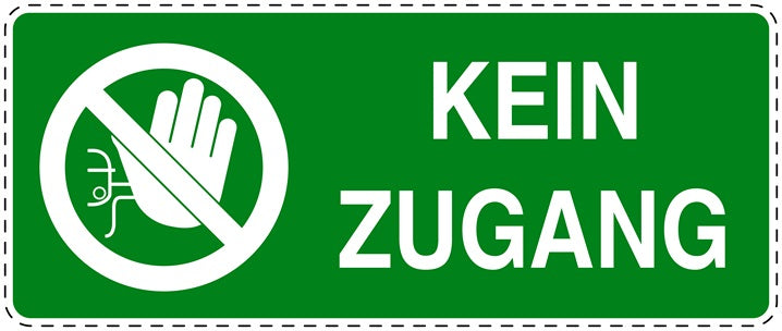 Zutritt verboten Aufkleber "Kein Zugang" LO-SI5090-67