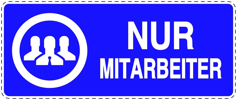 Zutritt verboten Aufkleber "Nur Mitarbeiter" LO-SI5110-44