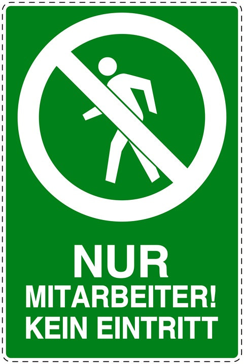 Zutritt verboten Aufkleber "Nur Mitarbeiter! Kein Eintritt" LO-SI6000-67