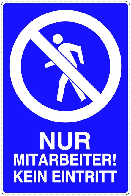 Zutritt verboten Aufkleber "Nur Mitarbeiter! Kein Eintritt" LO-SI6010-44