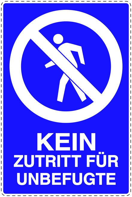 Zutritt verboten Aufkleber "Kein Zutritt für Unbefugte" LO-SI6020-44