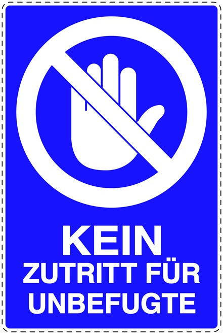 Zutritt verboten Aufkleber "Kein Zutritt für Unbefugte" LO-SI6030-44
