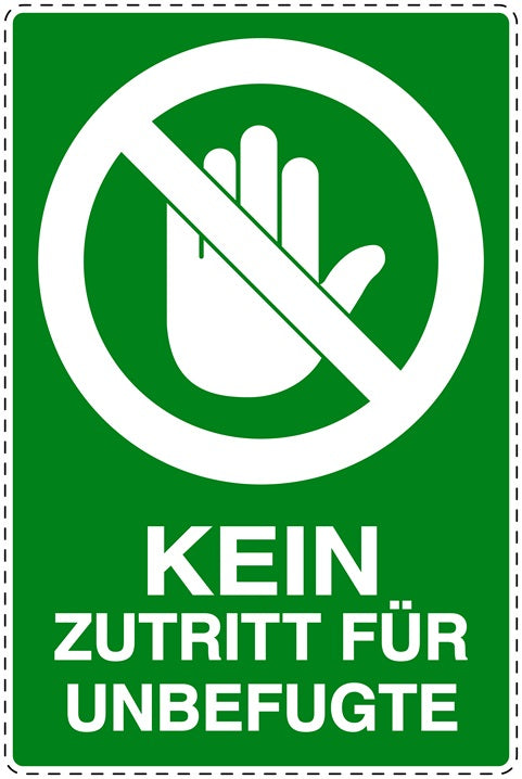 Zutritt verboten Aufkleber "Kein Zutritt für Unbefugte" LO-SI6030-67