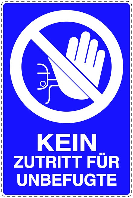 Zutritt verboten Aufkleber "Kein Zutritt für Unbefugte" LO-SI6040-44