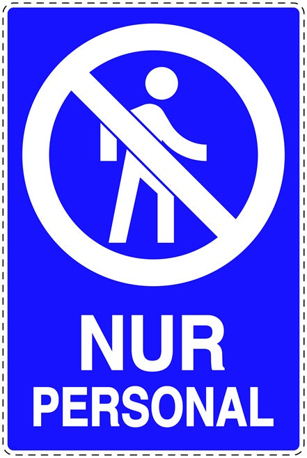Zutritt verboten Aufkleber "Nur Personal" LO-SI6050-44