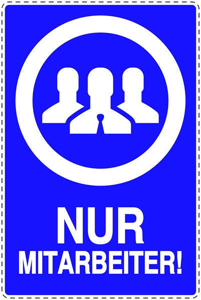 Zutritt verboten Aufkleber "Nur Mitarbeiter!" LO-SI6110-44
