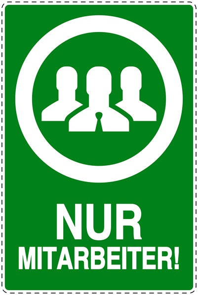 Zutritt verboten Aufkleber "Nur Mitarbeiter!" LO-SI6110-67