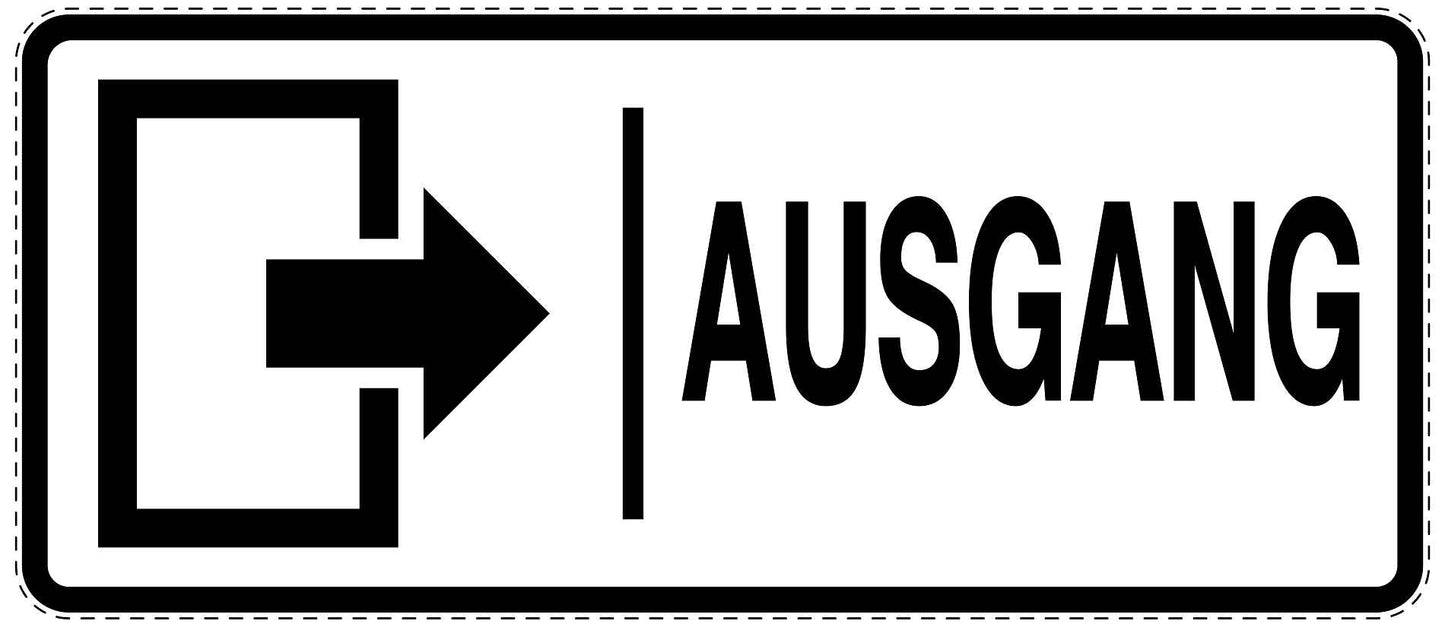 Ausgang Notausgang Aufkleber "Ausgang rechts" 10-60 cm LO-SIE-1000-0