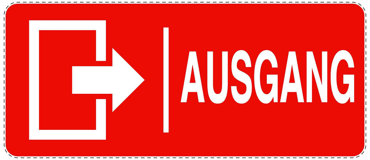 Ausgang Notausgang Aufkleber "Ausgang rechts" 10-60 cm LO-SIE-1000-14