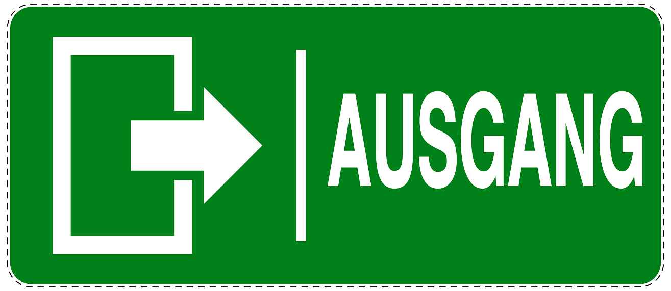 Ausgang Notausgang Aufkleber "Ausgang rechts" 10-60 cm LO-SIE-1000-54