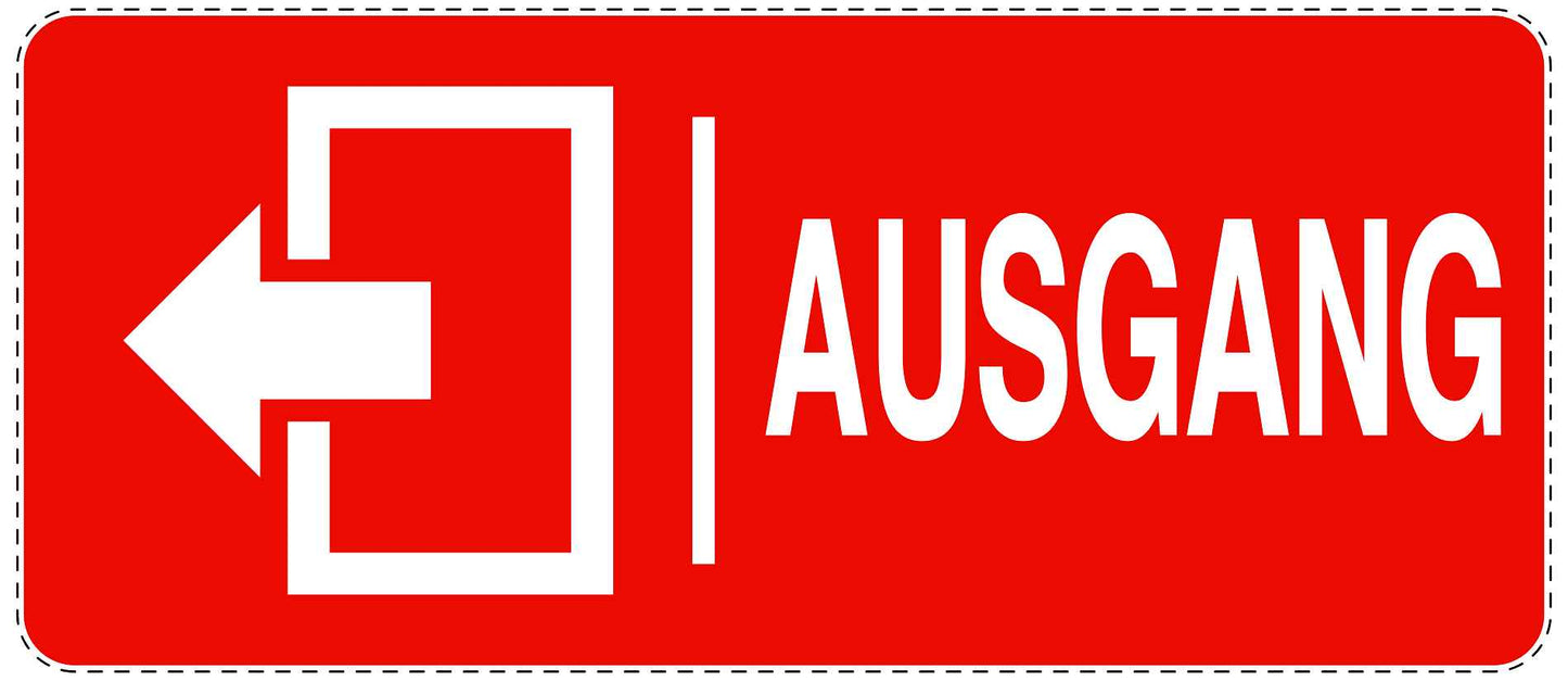 Ausgang Notausgang Aufkleber "Ausgang links" 10-60 cm LO-SIE-1010-14