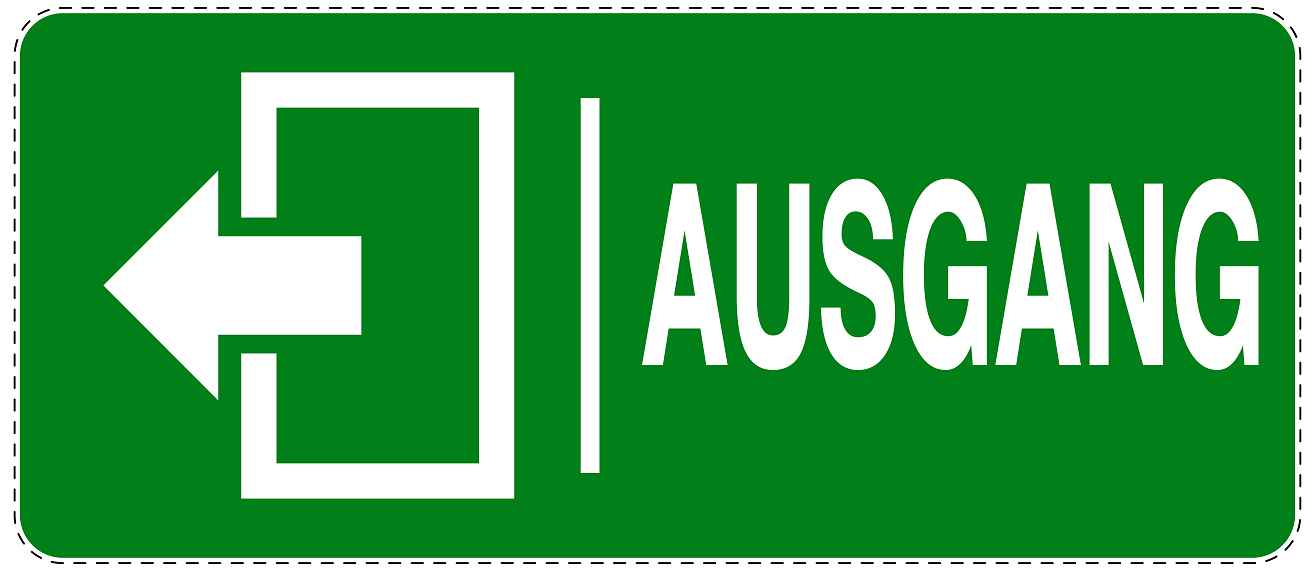 Ausgang Notausgang Aufkleber "Ausgang links" 10-60 cm LO-SIE-1010-54