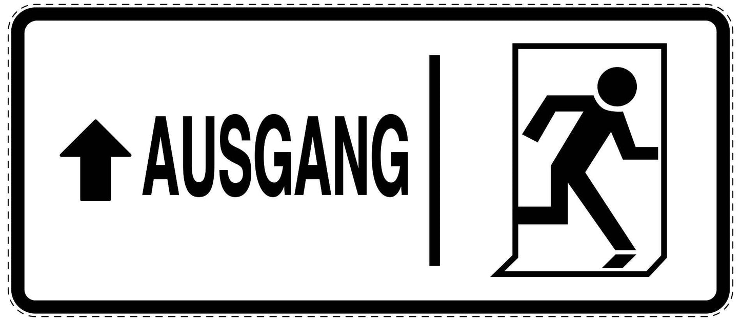 Ausgang Notausgang Aufkleber "Ausgang oben" 10-60 cm LO-SIE-1040-0