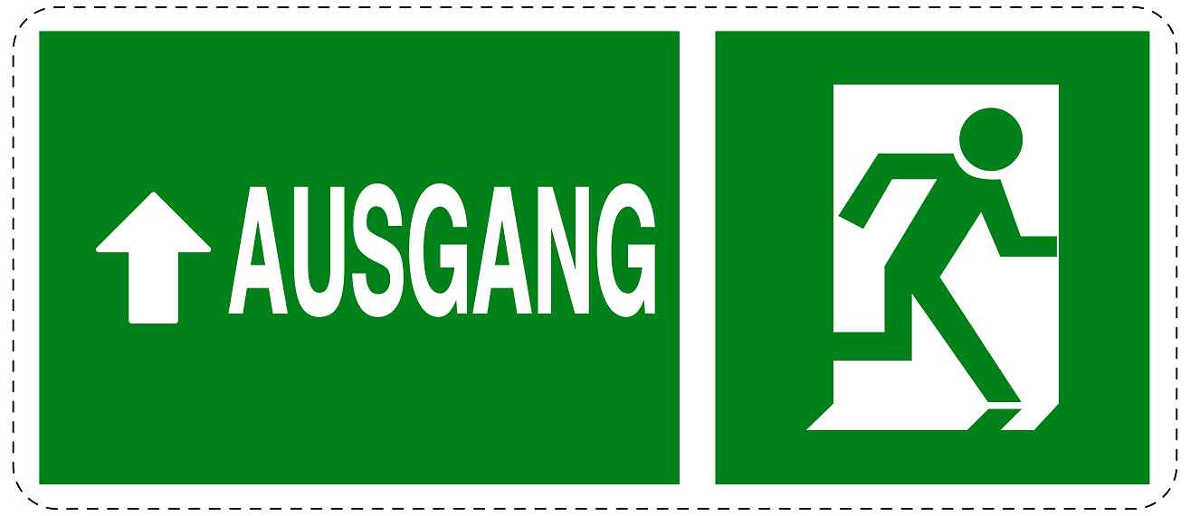 Ausgang Notausgang Aufkleber "Ausgang oben" 10-60 cm LO-SIE-1040-54