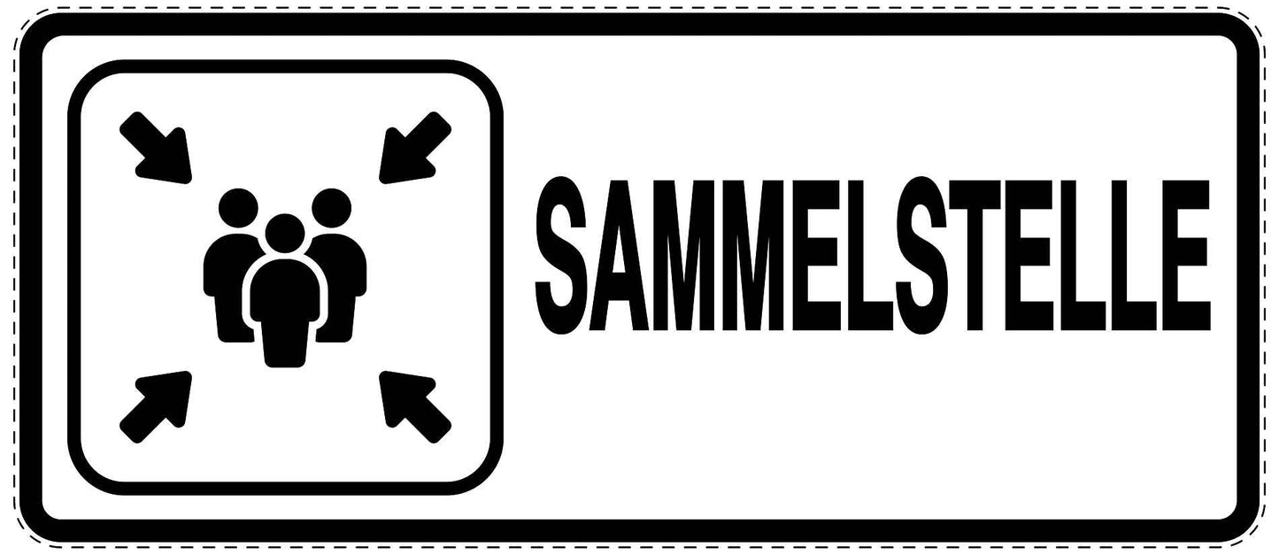 Ausgang Notausgang Aufkleber "Sammelstelle" 10-60 cm LO-SIE-1130-0