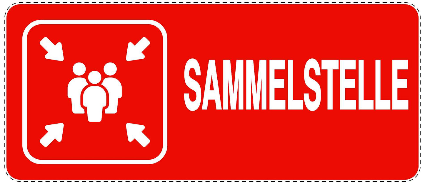 Ausgang Notausgang Aufkleber "Sammelstelle" 10-60 cm LO-SIE-1130-14