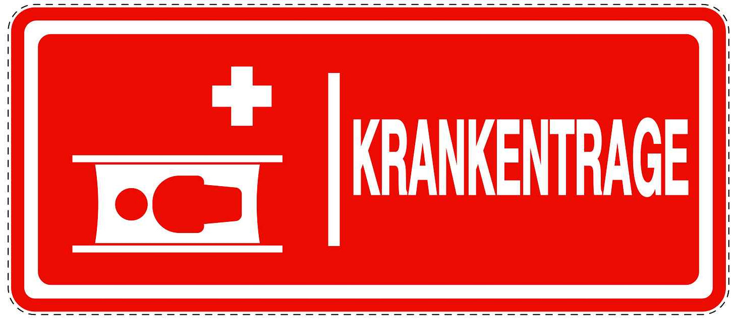 Notfall Aufkleber "Krankentrage" 10-60 cm LO-SIE-3000-14