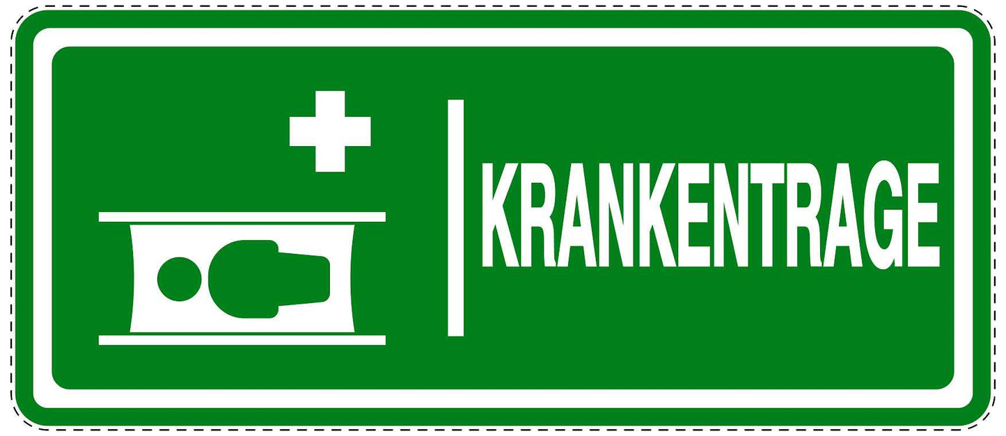 Notfall Aufkleber "Krankentrage" 10-60 cm LO-SIE-3000-54