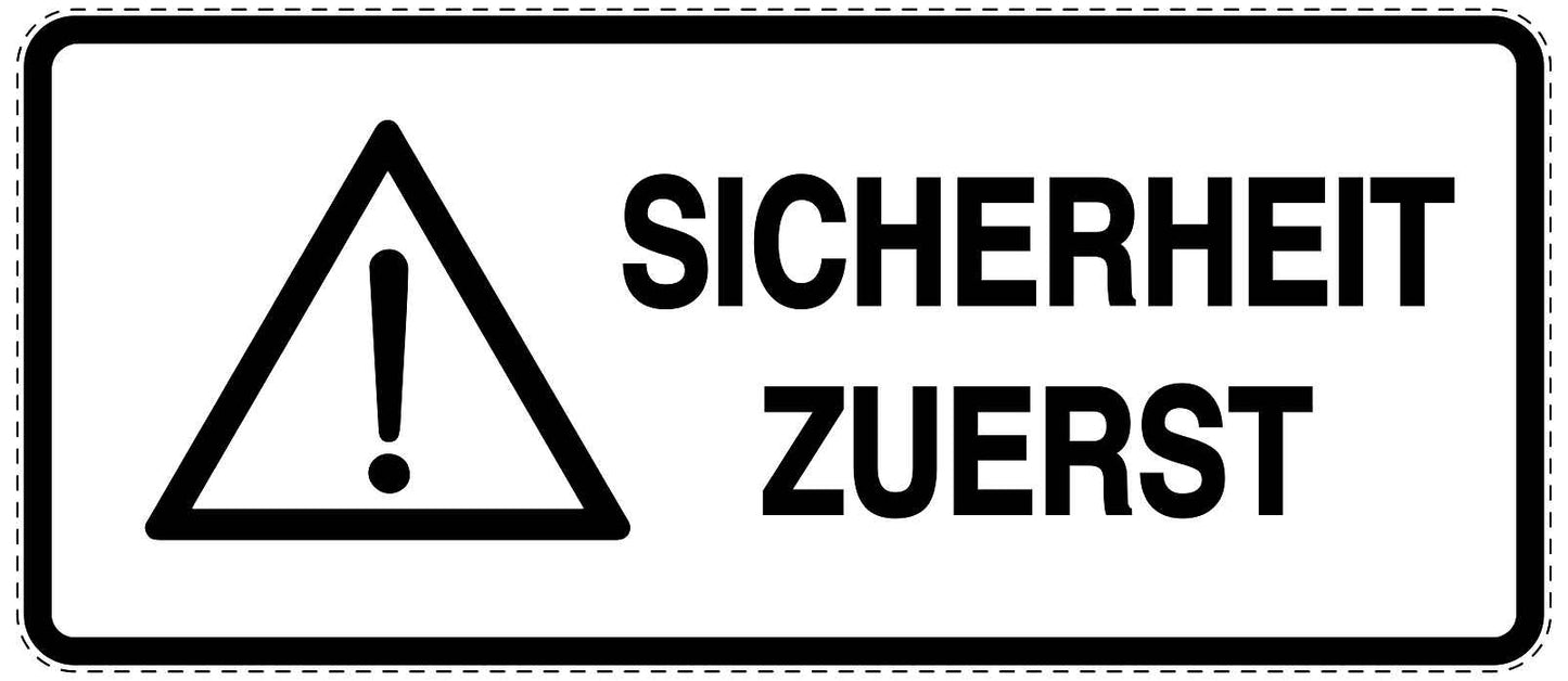 Notfall Aufkleber "Sicherheit Zuerst" 10-60 cm LO-SIE-3010-0