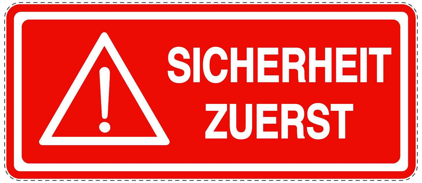 Notfall Aufkleber "Sicherheit zuerst" 10-60 cm LO-SIE-3010-14