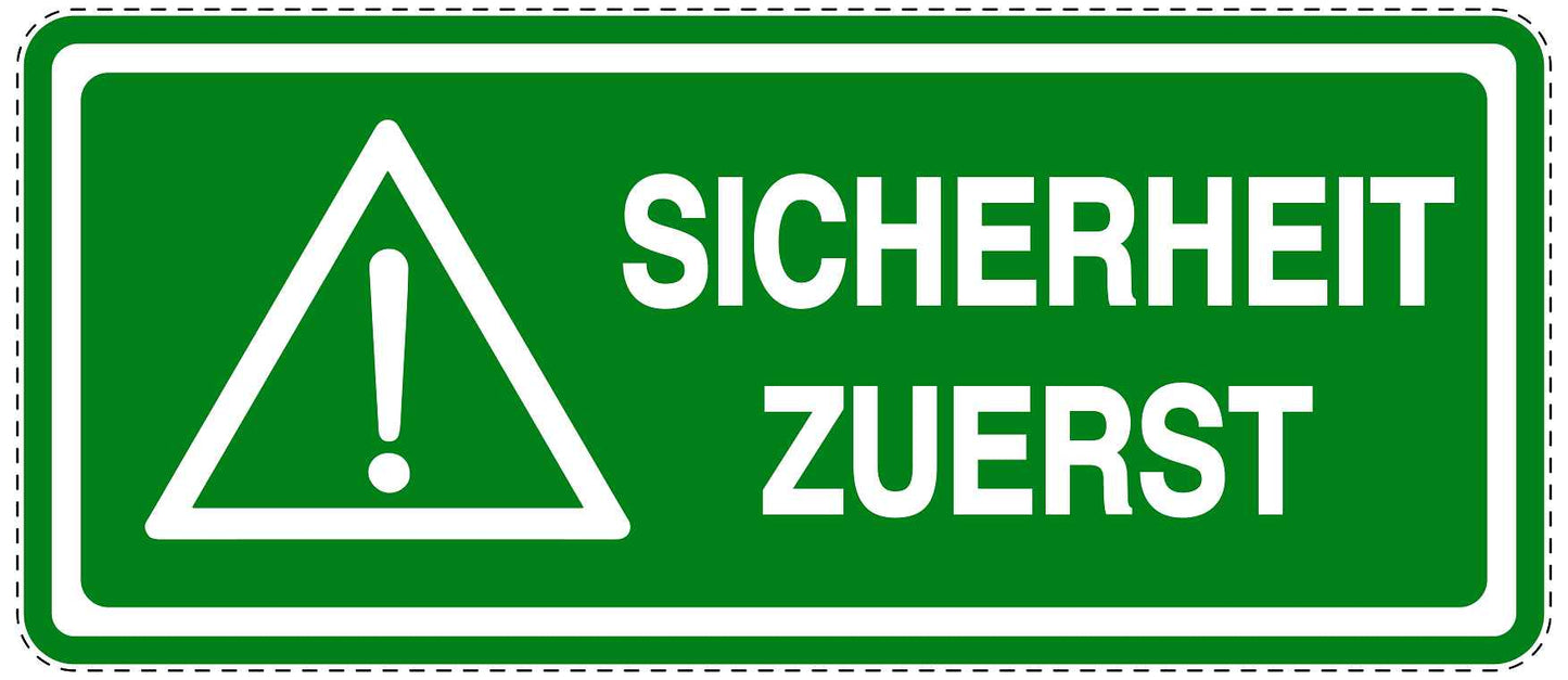 Notfall Aufkleber "Sicherheit zuerst" 10-60 cm LO-SIE-3010-54