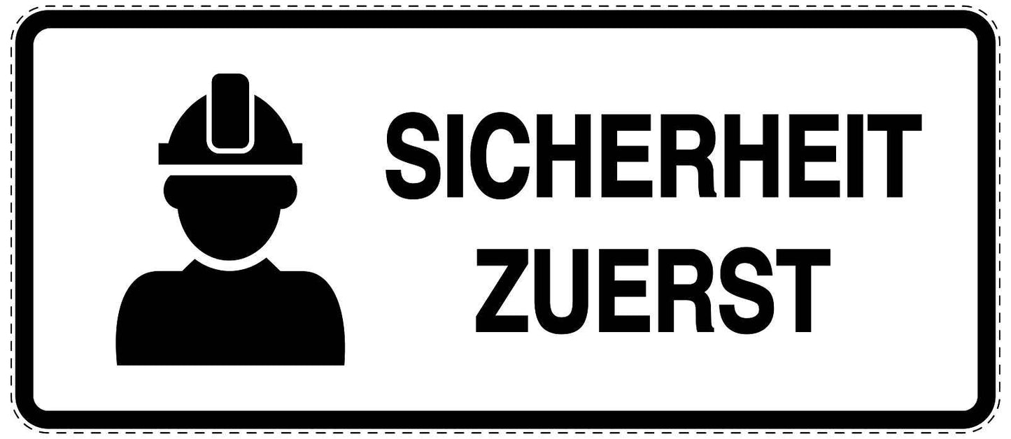 Notfall Aufkleber "Sicherheit Zuerst" 10-60 cm LO-SIE-3020-0