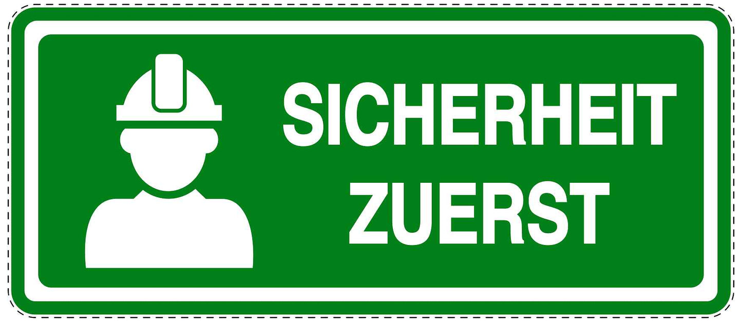 Notfall Aufkleber "Sicherheit zuerst" 10-60 cm LO-SIE-3020-54