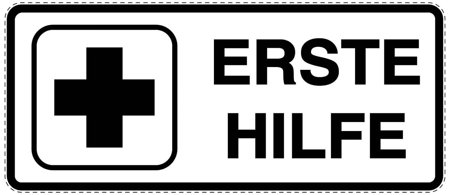 Notfall Aufkleber "Erste Hilfe" 10-60 cm LO-SIE-3040-0
