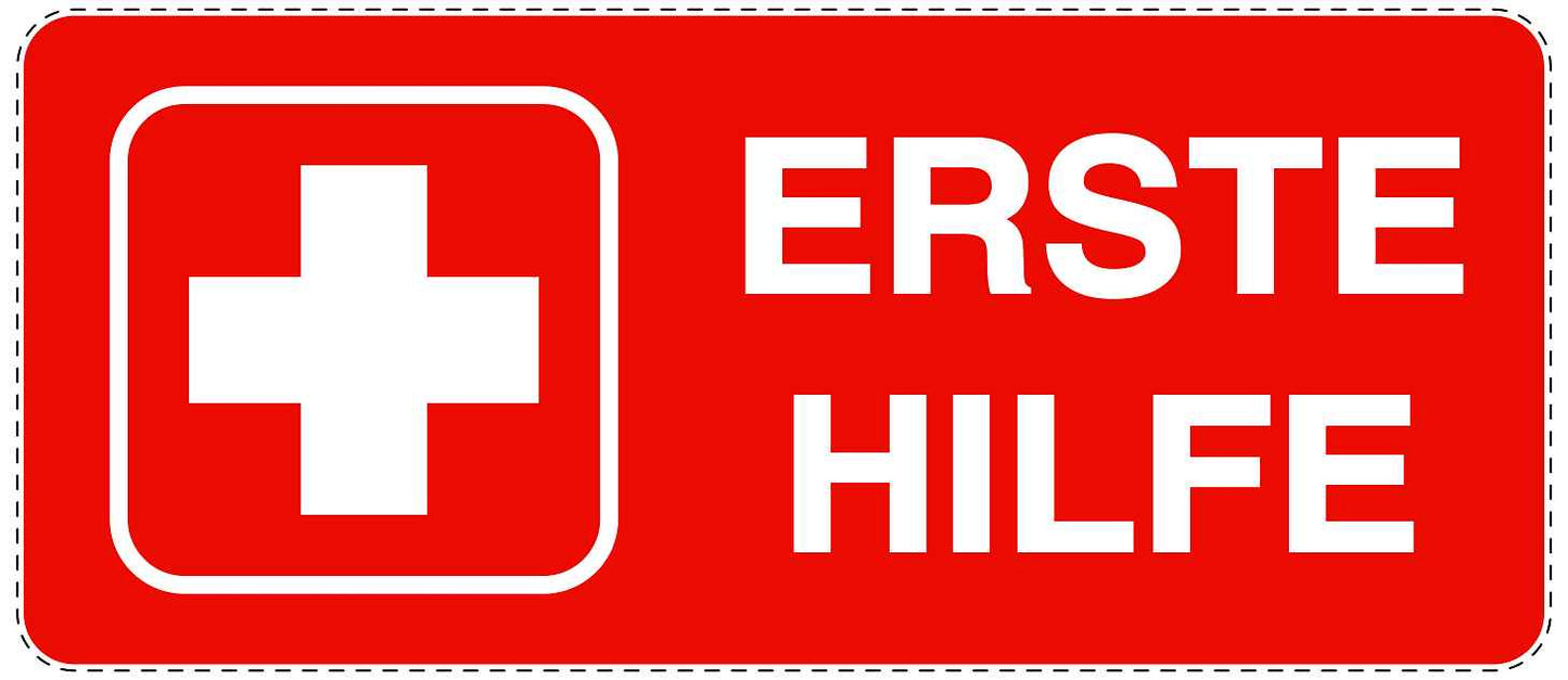 Notfall Aufkleber "Erste Hilfe" 10-60 cm LO-SIE-3040-14