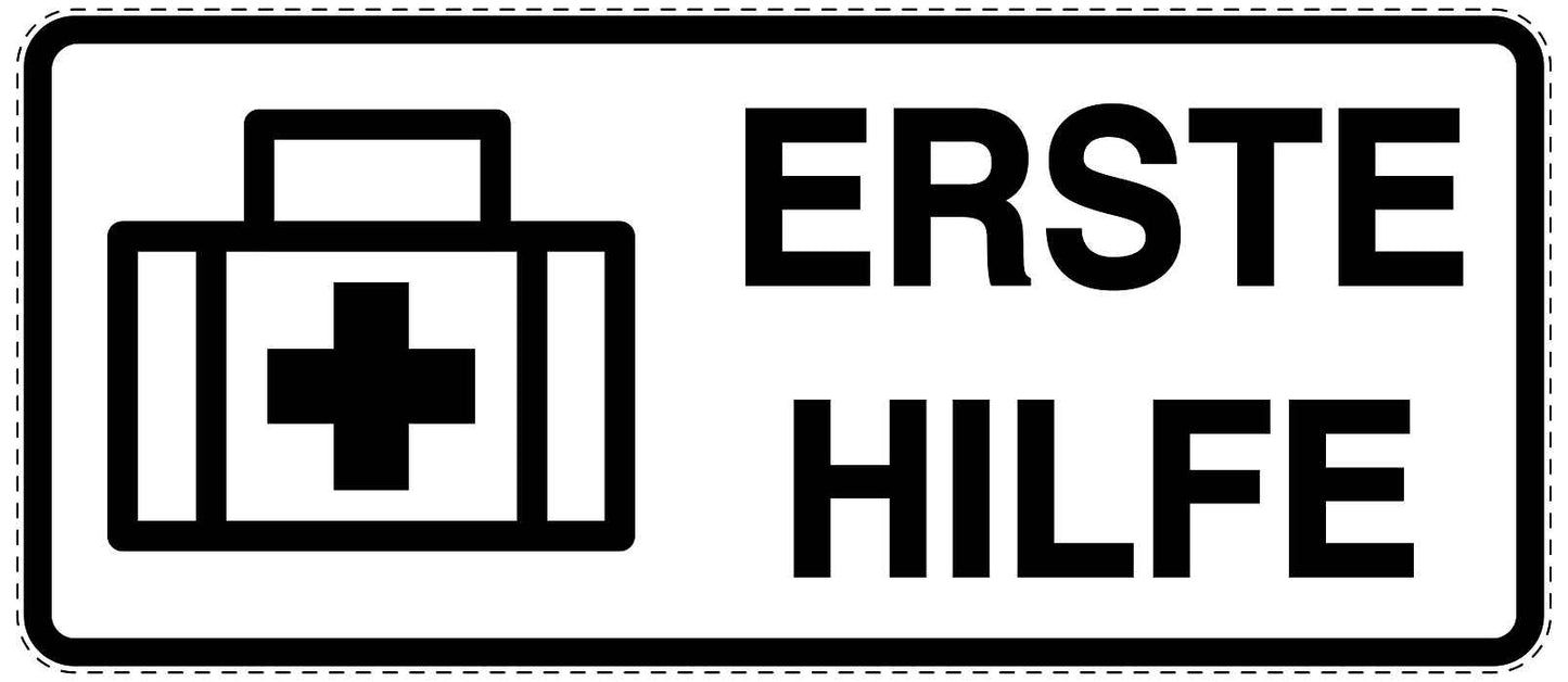 Notfall Aufkleber "Erste Hilfe" 10-60 cm LO-SIE-3050-0
