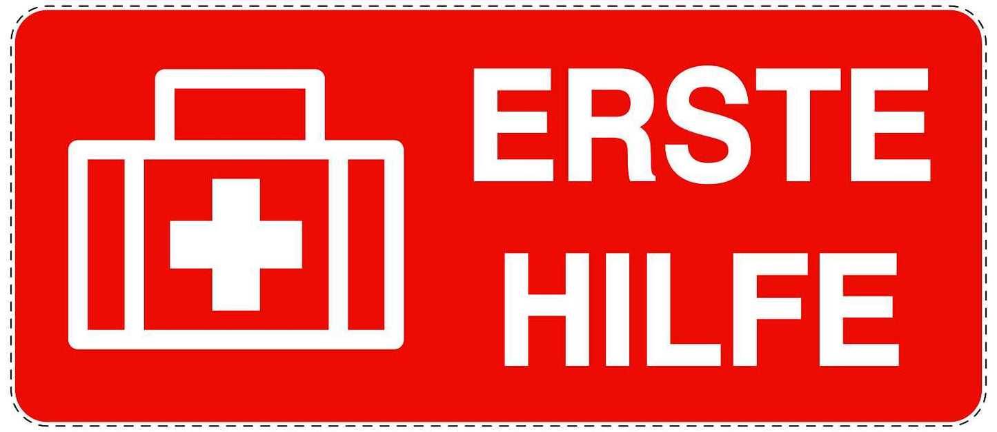 Notfall Aufkleber "Erste Hilfe" 10-60 cm LO-SIE-3050-14