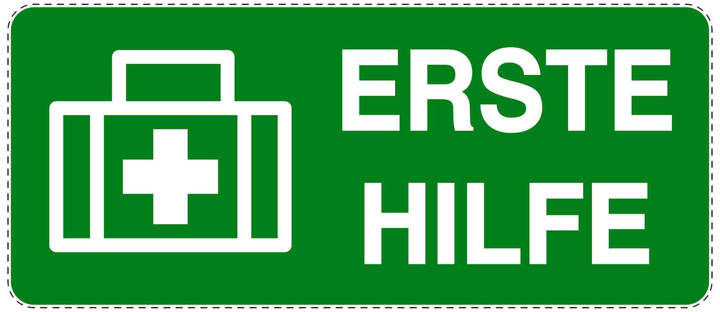 Notfall Aufkleber "Erste Hilfe" 10-60 cm LO-SIE-3050-54