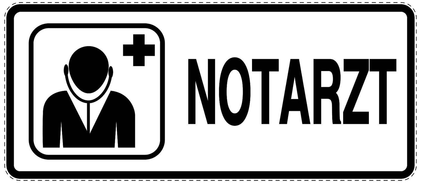 Notfall Aufkleber "Notarzt" 10-60 cm LO-SIE-3070-0