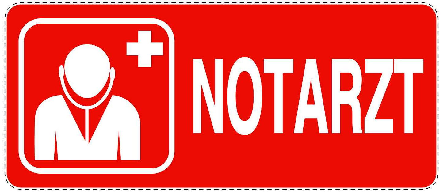 Notfall Aufkleber "Notarzt" 10-60 cm LO-SIE-3070-14