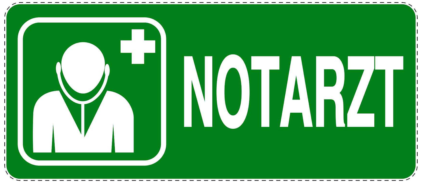 Notfall Aufkleber "Notarzt" 10-60 cm LO-SIE-3070-54