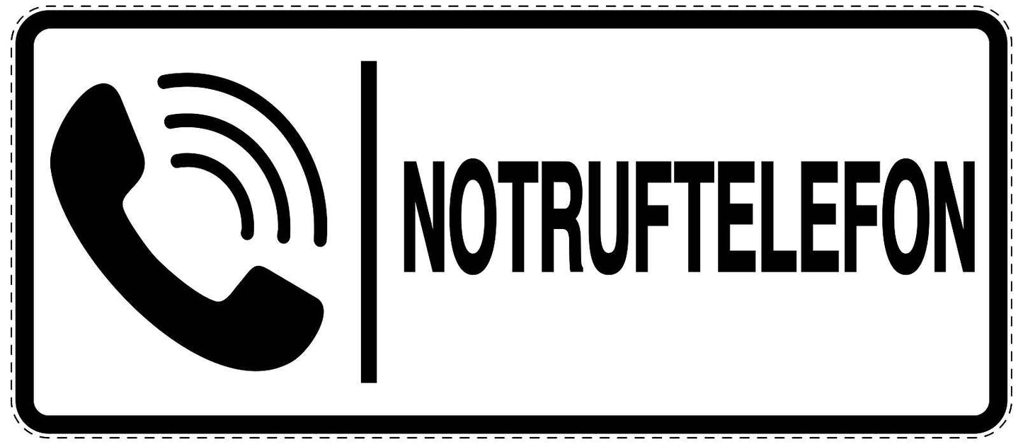 Notfall Aufkleber "Notruftelefon" 10-60 cm LO-SIE-3090-0