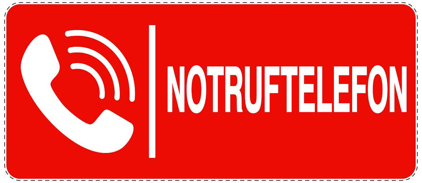 Notfall Aufkleber "Notruftelefon" 10-60 cm LO-SIE-3090-14