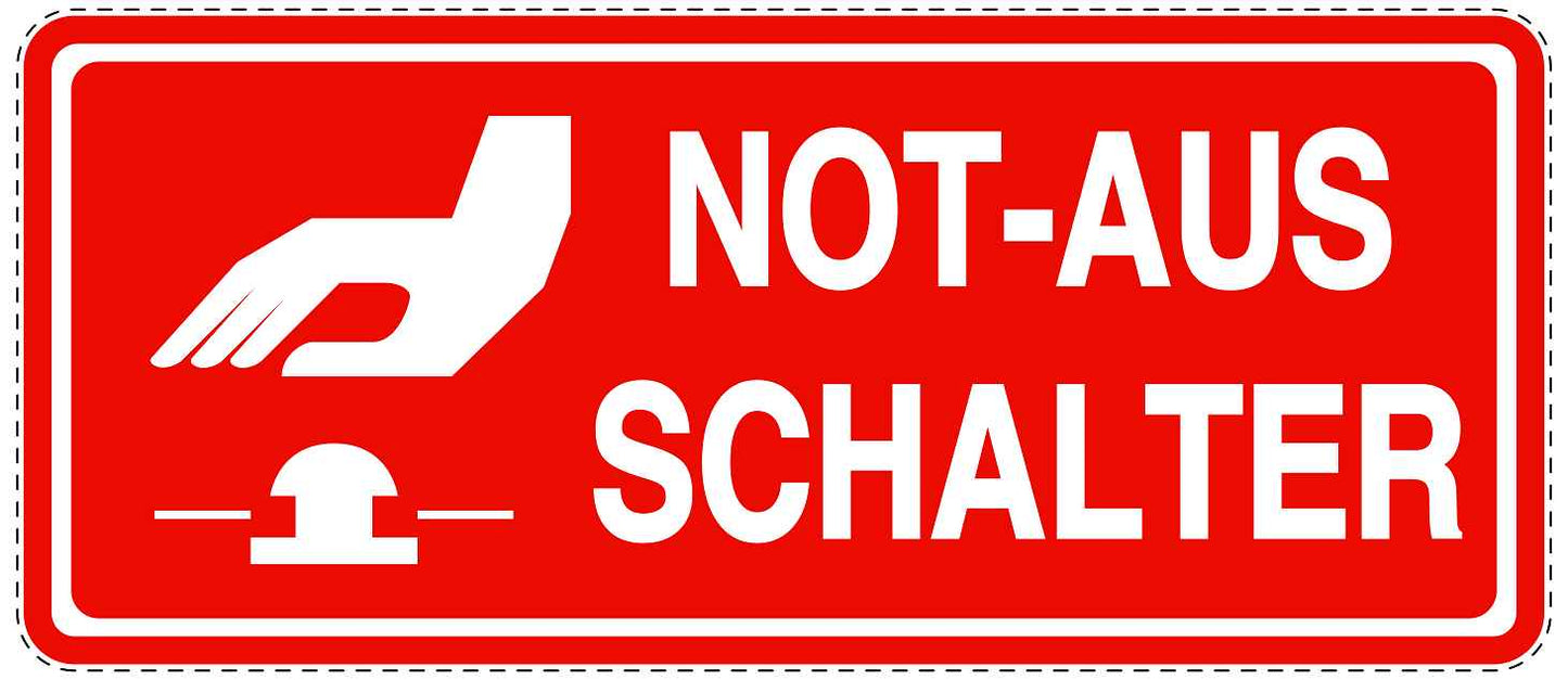 Notfall Aufkleber "Not- Ausschalter" 10-60 cm LO-SIE-3100-14