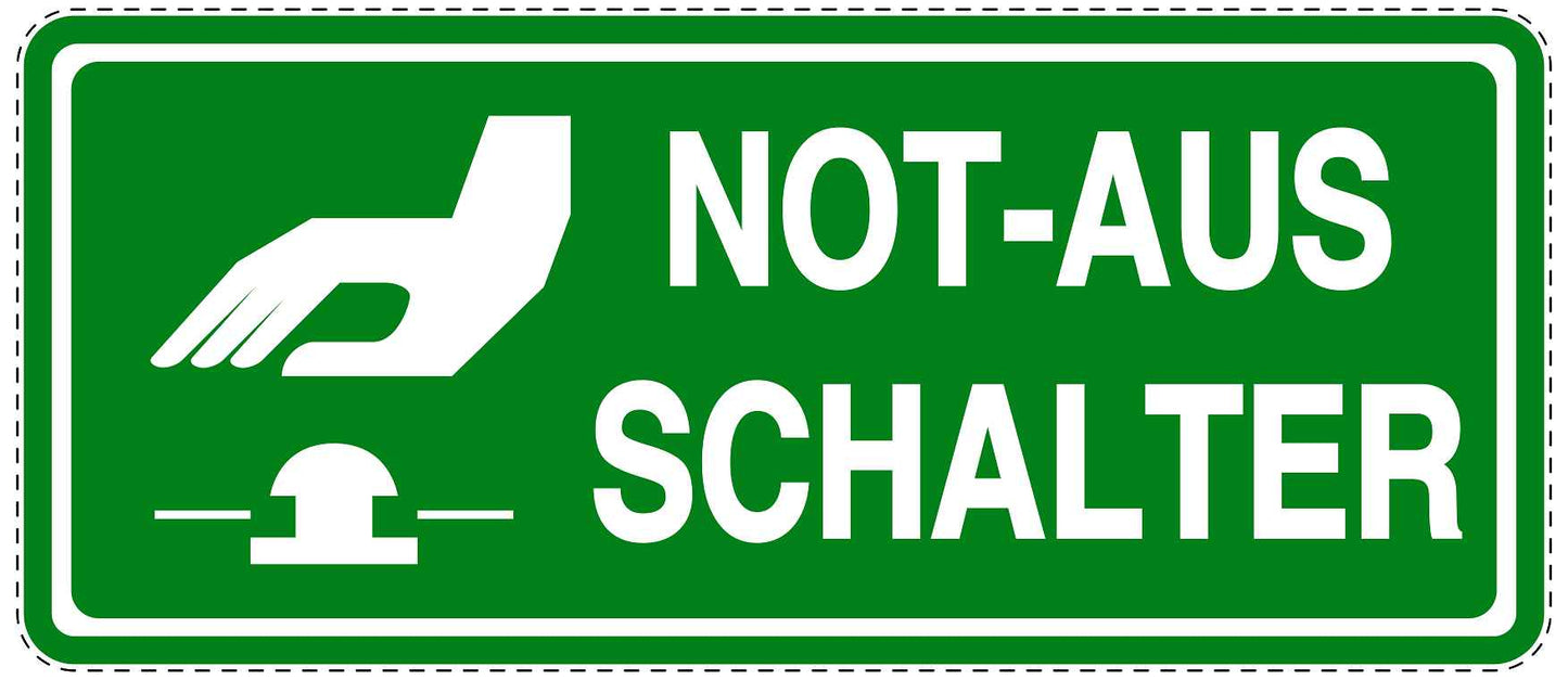 Notfall Aufkleber "Not- Ausschalter 10-60 cm LO-SIE-3100-54