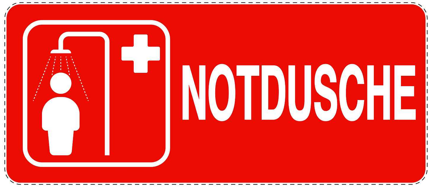 Notfall Aufkleber "Notdusche" 10-60 cm LO-SIE-3110-14