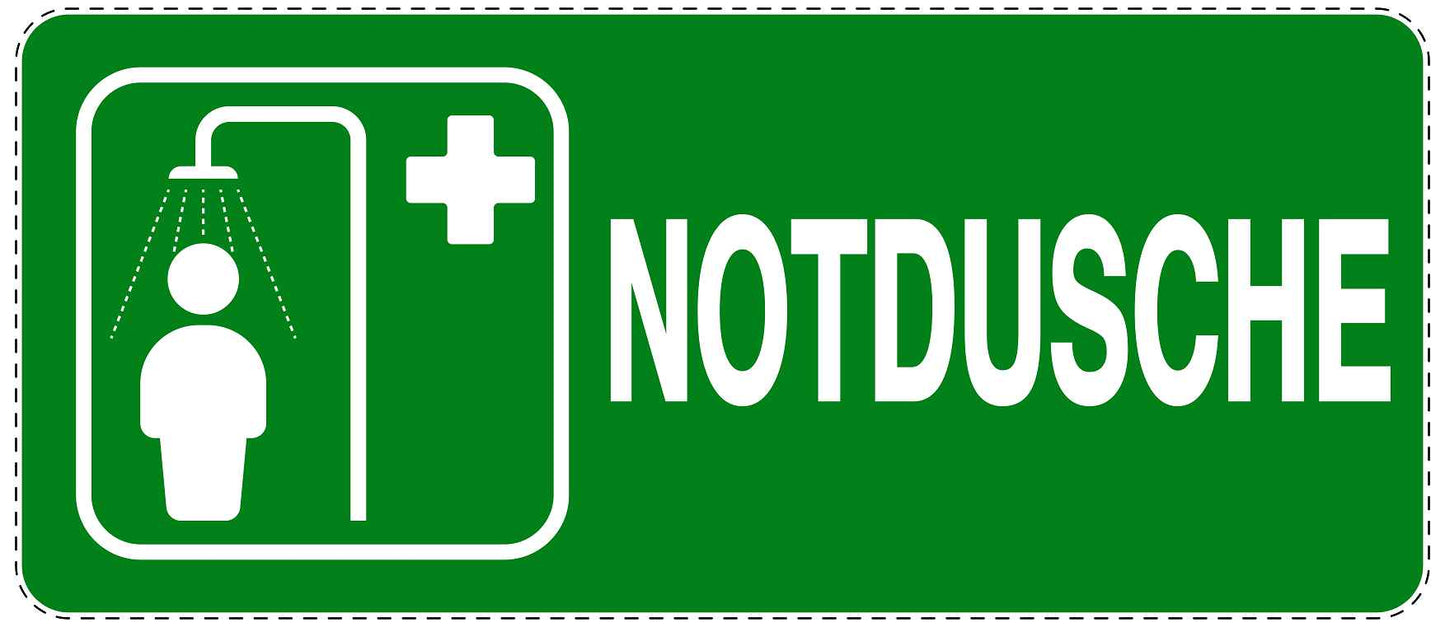 Notfall Aufkleber "Notdusche" 10-60 cm LO-SIE-3110-54